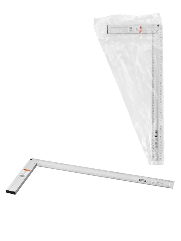 Угольник столярный 500 мм алюминиевый, усиленный, облегченная рукоятка, "Рубин" TDM