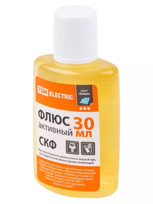 Флюс нейтральный СКФ, спирто-канифольный, 30 мл, серия "Алмаз" TDM