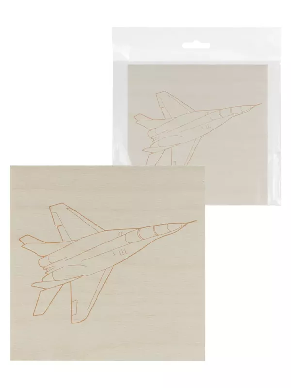 Доска для выжигания, Самолет, 150х150 мм, 1 шт., пакет, TDM