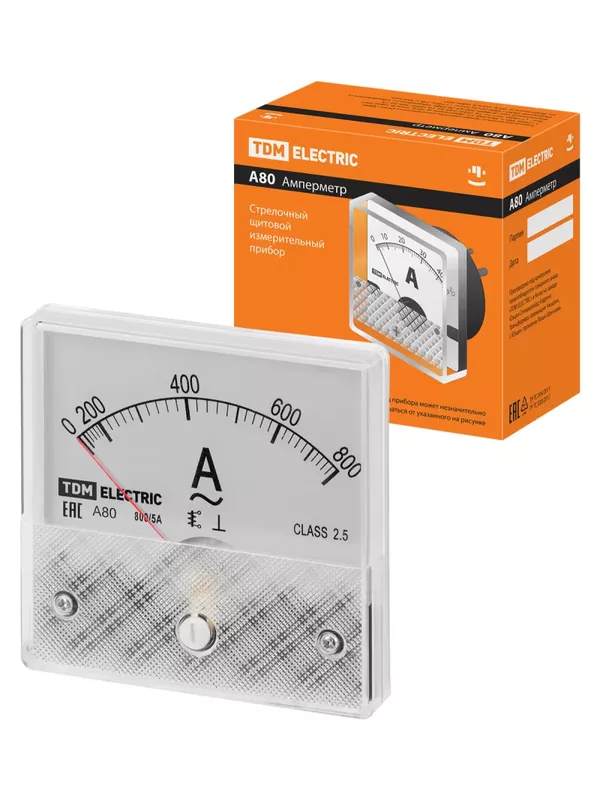 Амперметр А80Н 800А/5А-2,5, трансформаторного включения, (без поверки), TDM