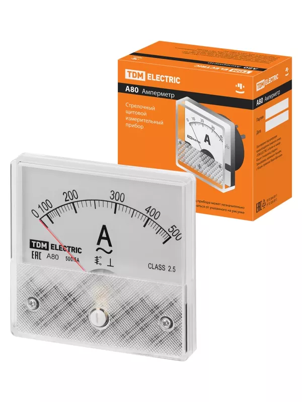 Амперметр А80 500А/5А-2,5, трансформаторного включения, (поверенный), TDM
