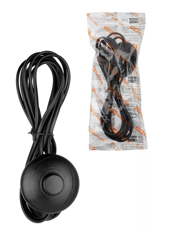 Шнур для БРА с ножным выключателем ШВВП-ВП 2х0,5 мм2 3,5 м 600 Вт черный TDM