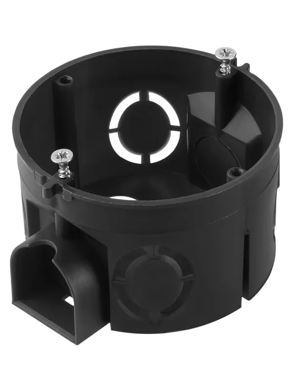 Установочная коробка СП D68х42мм, саморезы, стыковочные узлы, черная, IP20, (10 шт) TDM