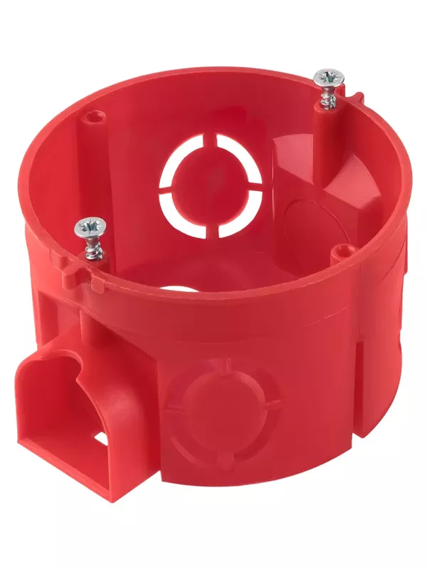 Установочная коробка СП D68х42мм, саморезы, стыковочные узлы, красная, IP20, (10 шт) TDM