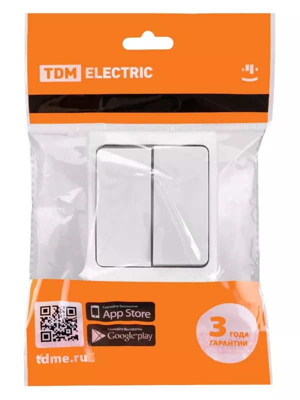 Выключатель 2-кл. открытой установки IP54 10А белый "Вуокса" TDM