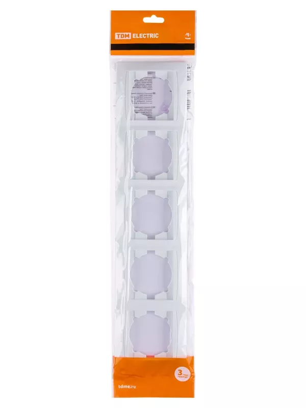 Рамка 5-ти постовая горизонтальная белая "Лама" TDM