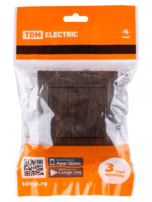 Перекрестный выключатель 1-кл. 10А венге "Лама" TDM