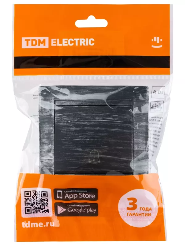 Кнопка звонковая 6А старинное серебро "Лама" TDM