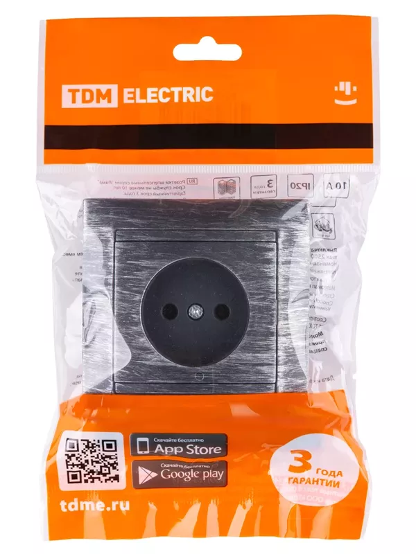 Розетка 2П 10А 250В старинное серебро "Лама" TDM