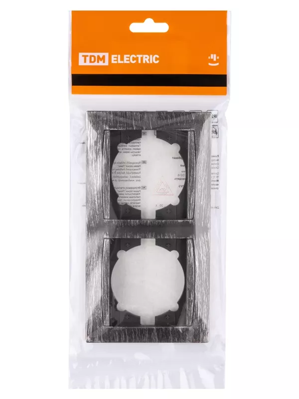 Рамка 2-х постовая горизонтальная старинное серебро "Лама" TDM