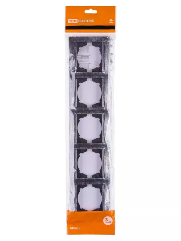 Рамка 5-ти постовая горизонтальная старинное серебро "Лама" TDM