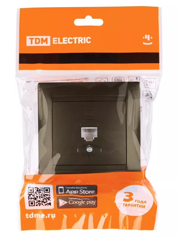 Розетка компьютерная RJ45  бронза "Лама" TDM