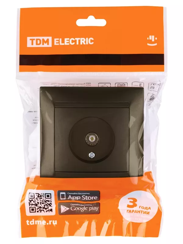 Розетка телевизионная простая (0-2400МГц, "мама") бронза "Лама" TDM