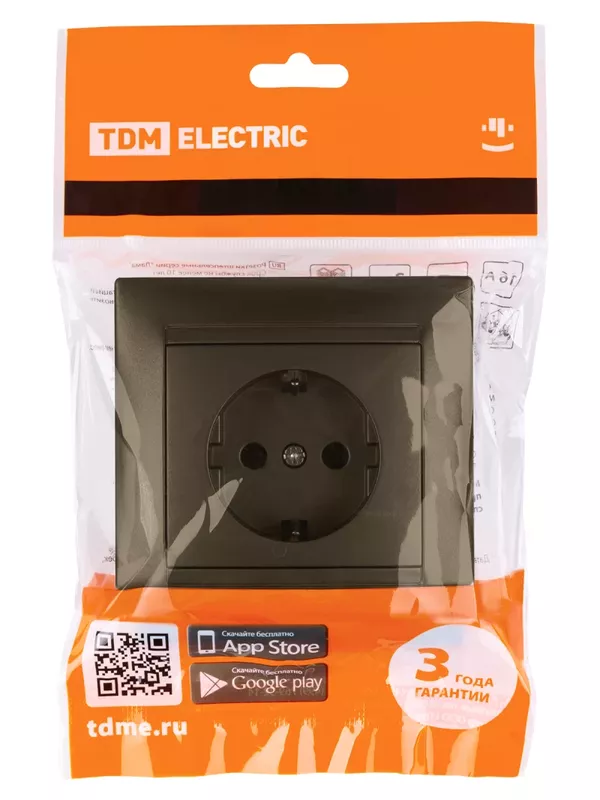 Розетка 2П+З 16А 250В  бронза "Лама" TDM