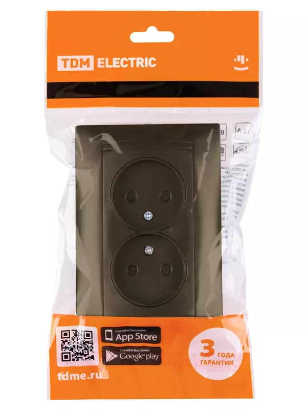 Розетка двойная 2П 10А 250В  бронза "Лама" TDM