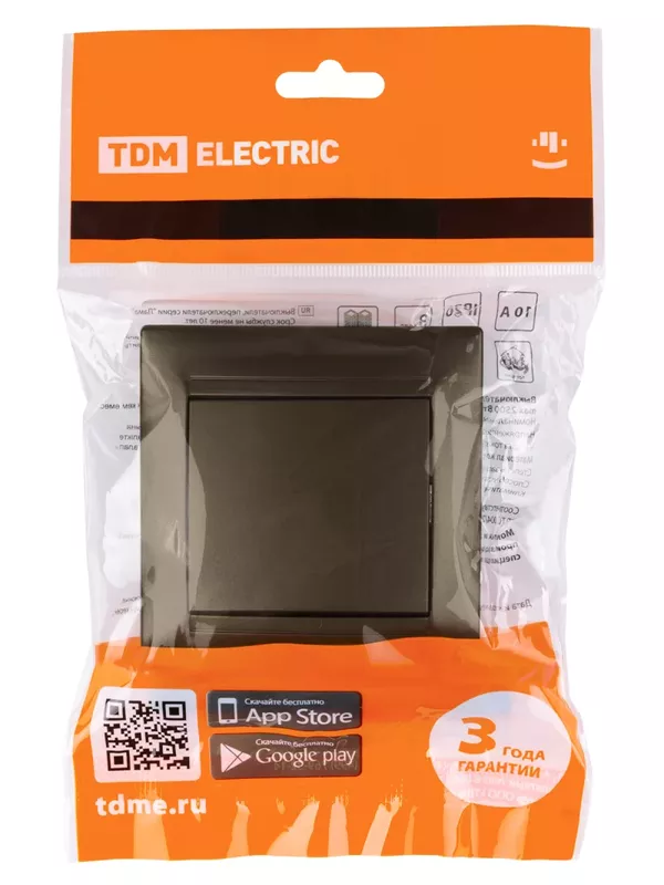 Перекрестный выключатель 1-кл. 10А бронза "Лама" TDM