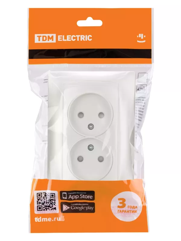 Розетка двойная 2П 10А 250В с защитными шторками  перламутр "Лама" TDM