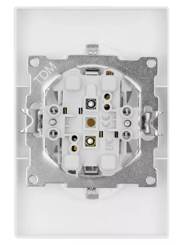 Розетка двойная 2П+З 16А 250В белая "Сенеж" TDM