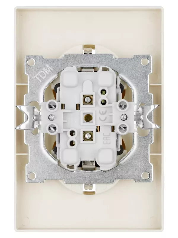 Розетка двойная 2П+З 16А 250В с защ. шт. сл. кость "Сенеж" TDM
