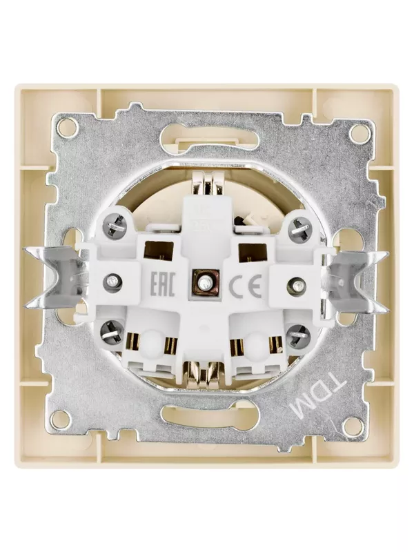 Розетка 2П+З 16А 250В IP44 с крышкой сл. кость "Сенеж" TDM