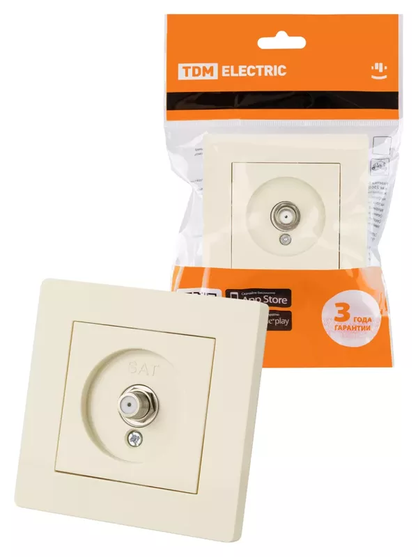 Розетка SAT (F-разъем) 0-2400МГц сл. кость "Сенеж" TDM