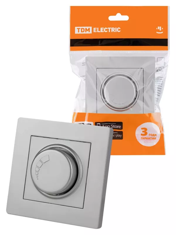 Светорегулятор 300 Вт серебр. металлик "Сенеж" TDM