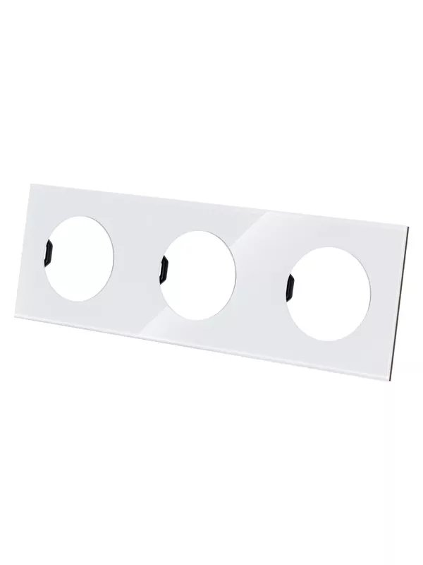 Рамка тройная хрустально-белая, стекло, "Байкал" TDM