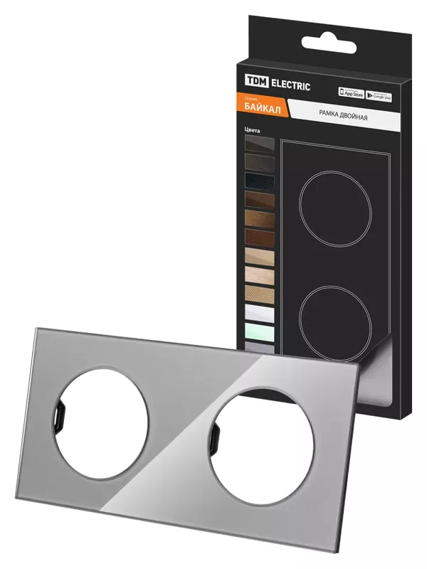 Рамка двойная платина, стекло, "Байкал" TDM