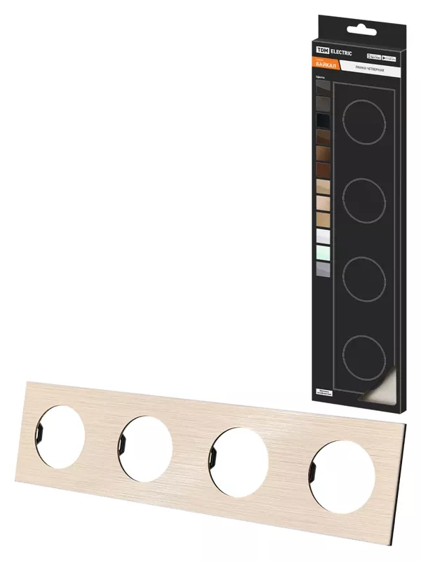 Рамка четверная шампань, алюминий, шлифованный, "Байкал" TDM