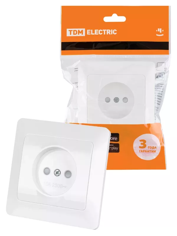 Розетка 2П с защ. шт. 10А 250В белая "Ильмень" TDM