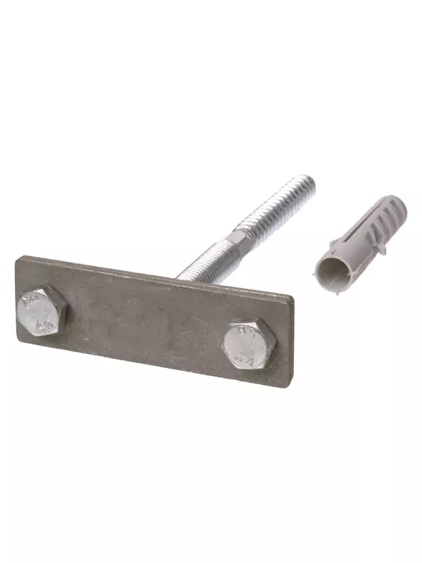 Держатель фасадный для полосы шириной 25-50 мм длина 100 мм с дюбелем, стальной зажим (упак. 1 шт.) TDM