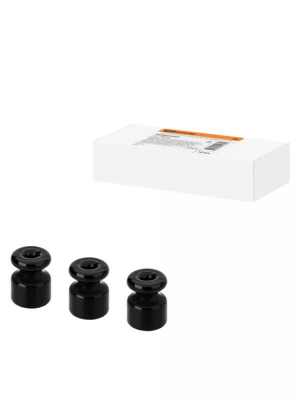 Керамический изолятор для ретро провода черный (10шт) TDM