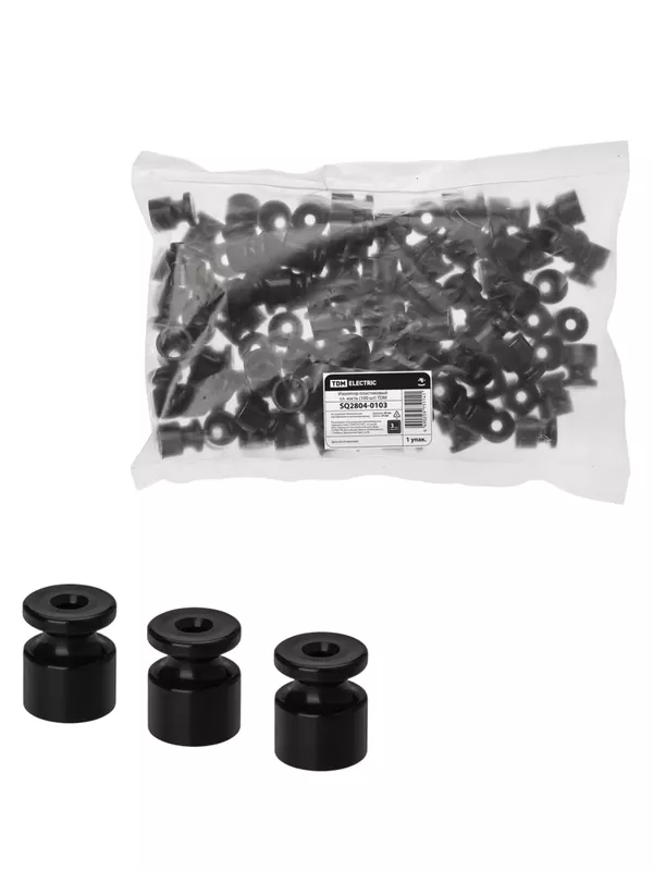 Изолятор пластиковый черный (100 шт) TDM