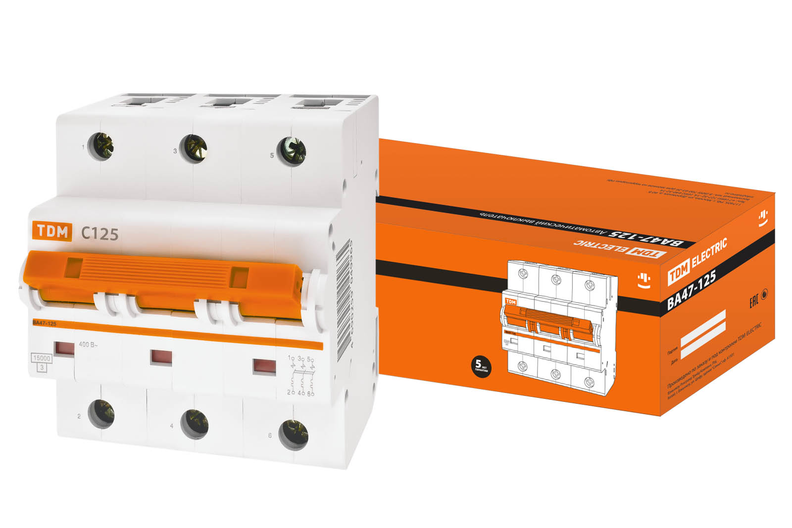 Авт. выкл. ВА47-125 3Р 125А 15кА  х-ка С TDM SQ0208-0084