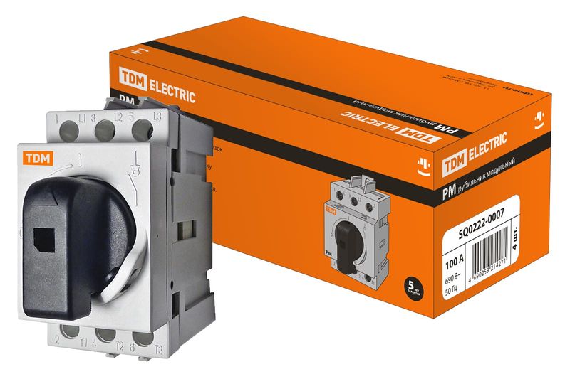 Рубильник модульный РМ-100 3П 100A TDM SQ0222-0007
