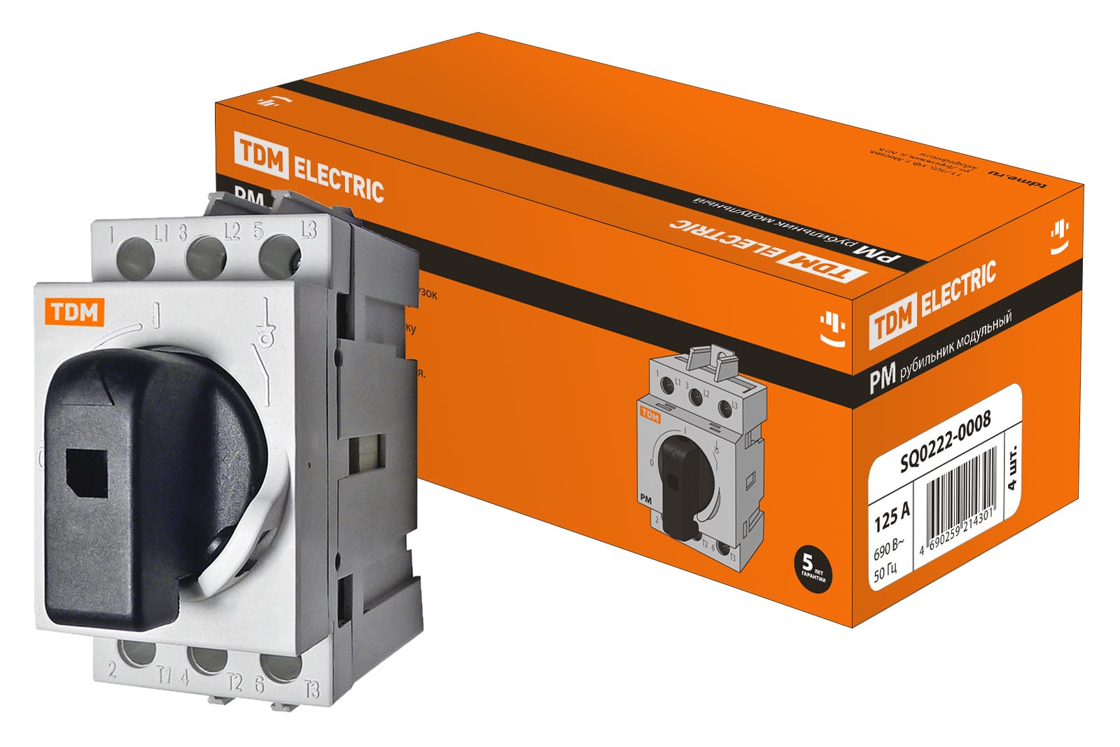 Рубильник модульный РМ-125 3П 125A TDM SQ0222-0008