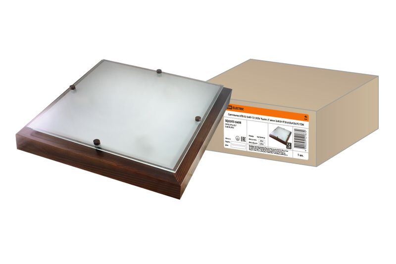 "Светильник НПБ 02-3х40-121 УХЛ4 ""Киото-2"" венге 3х40 Вт IP20 (435х435х75) TDM" SQ0303-0408