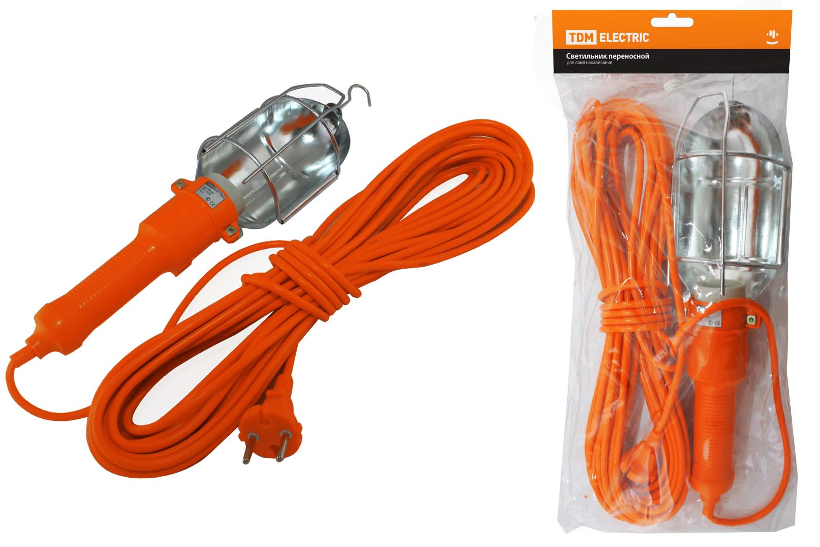 Светильник переносной УП-2Р круглая вилка 2Р/5метров TDM SQ0306-0004