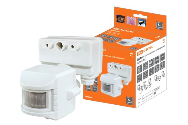 ДДПр-01 (белый) 1100Вт, 5-480с, 12м, 5+Лк, 120гр, IP44, TDM SQ0324-0014