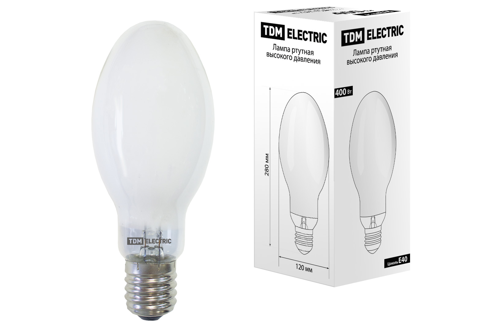 Лампа ртутная высокого давления ДРЛ 400 Вт Е40 TDM SQ0325-0010