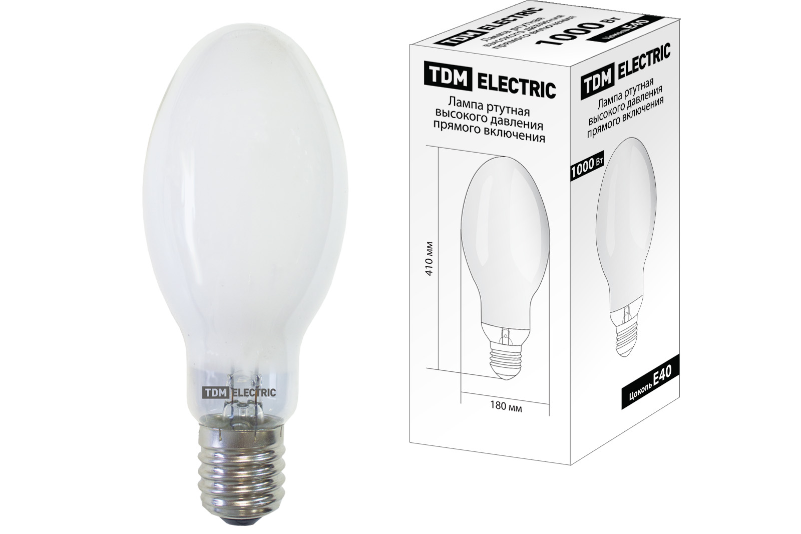 Лампа ртутная высокого давления прямого включения ДРВ 1000 Вт Е40 TDM SQ0325-0023