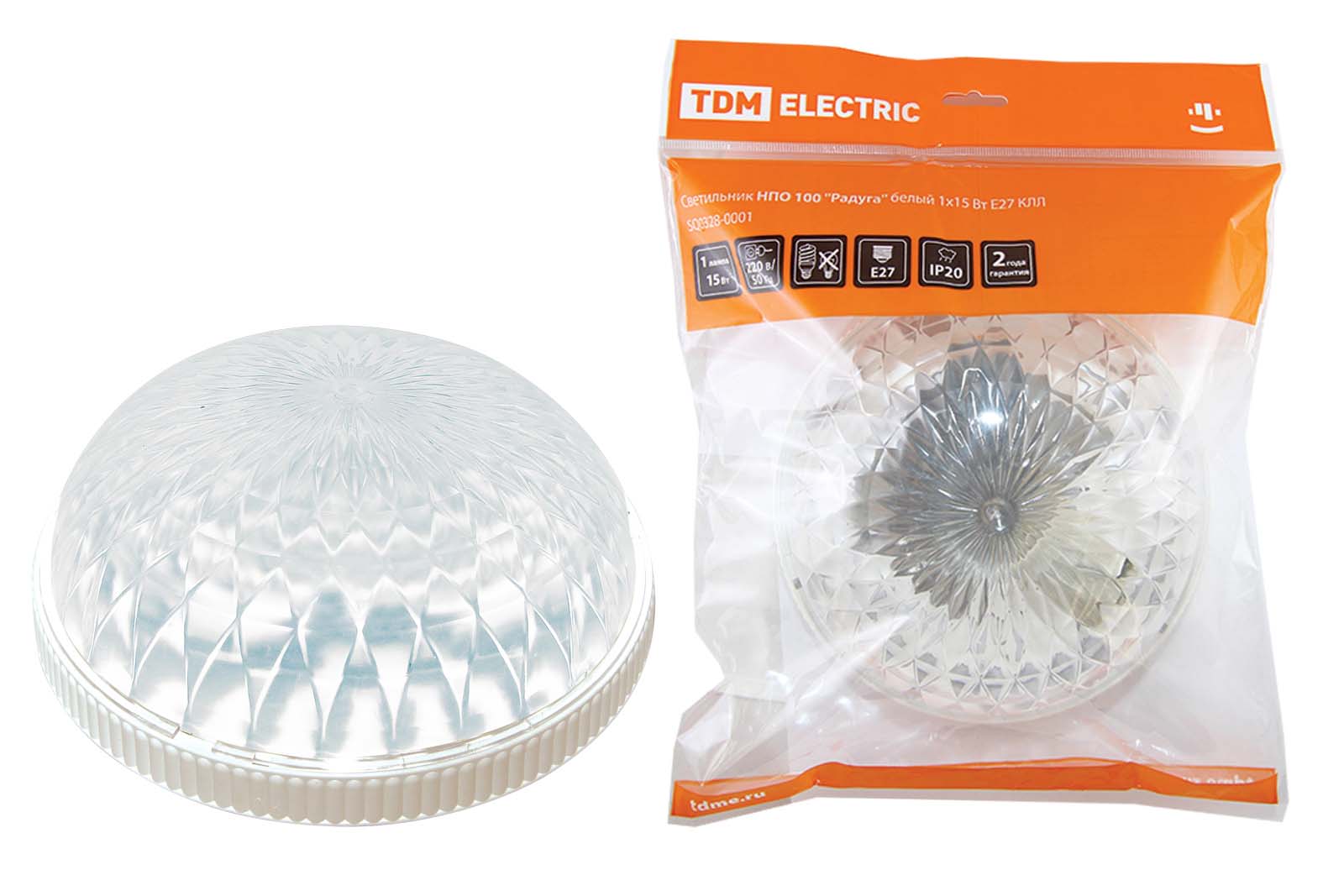 "Светильник НПО 100 ""Радуга"" белый 1х15 Вт Е27 КЛЛ TDM" SQ0328-0001