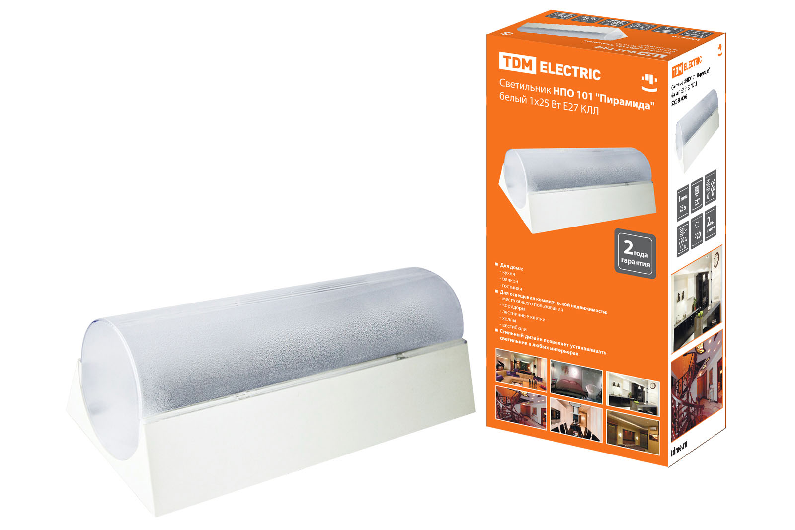 "Светильник НПО 101 ""Пирамида"" белый 1х25 Вт Е27 КЛЛ TDM" SQ0328-0002