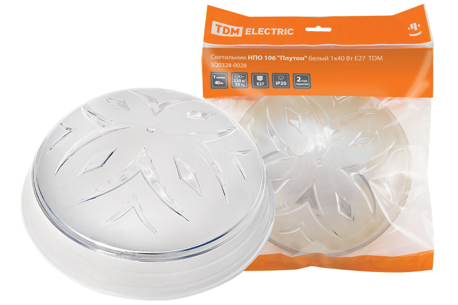 "Светильник НПО 106 ""Плутон"" белый 1х40 Вт Е27 TDM" SQ0328-0028