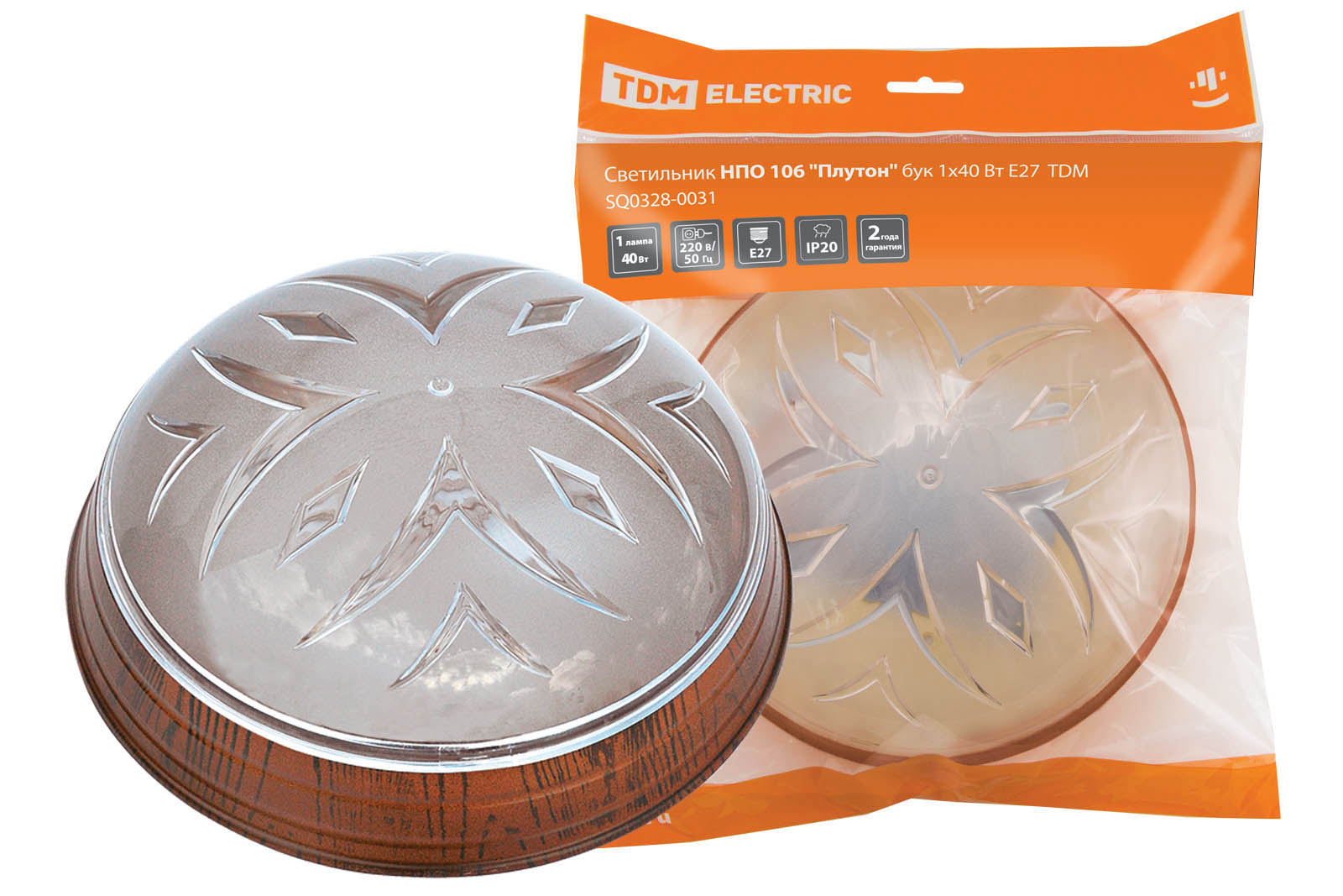 "Светильник НПО 106 ""Плутон"" бук 1х40 Вт Е27 TDM" SQ0328-0031