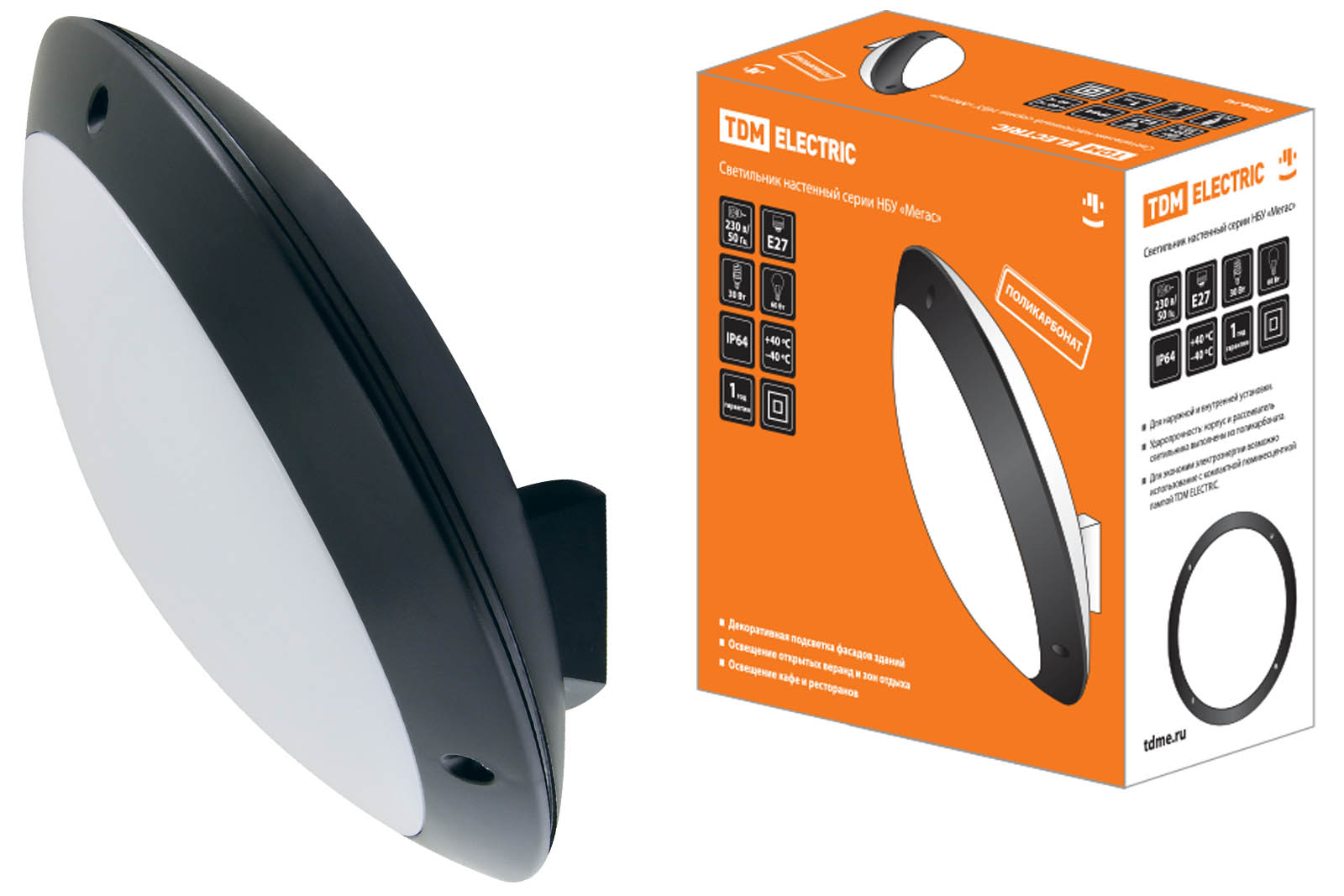 "Светильник НБУ 05-60-006 ""Мегас"" черный IP64 TDM" SQ0328-0306