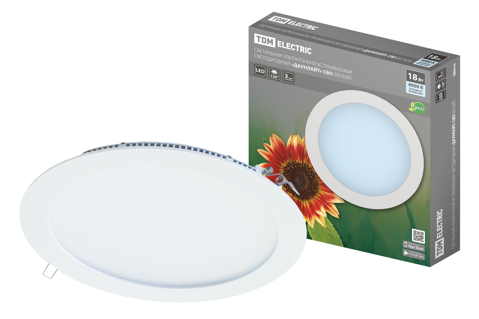 "Светильник ультратонкий встраиваемый светодиодный ""Даунлайт"" СВО (белый) 18 Вт 4000К TDM " SQ0329-0011