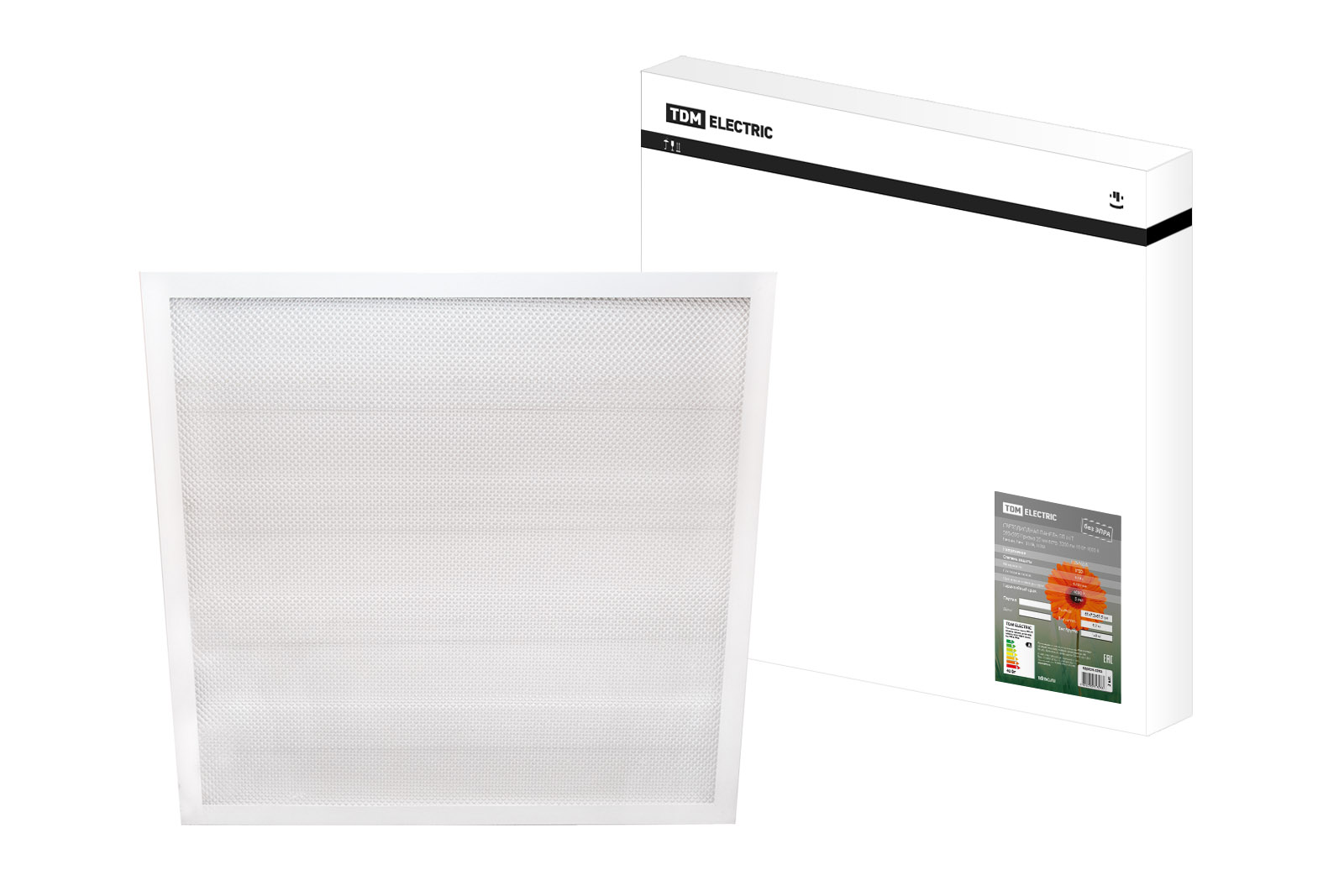 Светодиодная панель ЛП 01Т 595х595 Призма 25 мм встр. 3200 лм 40 Вт 4000 К белая, без ЭПРА, TDM SQ0329-0230