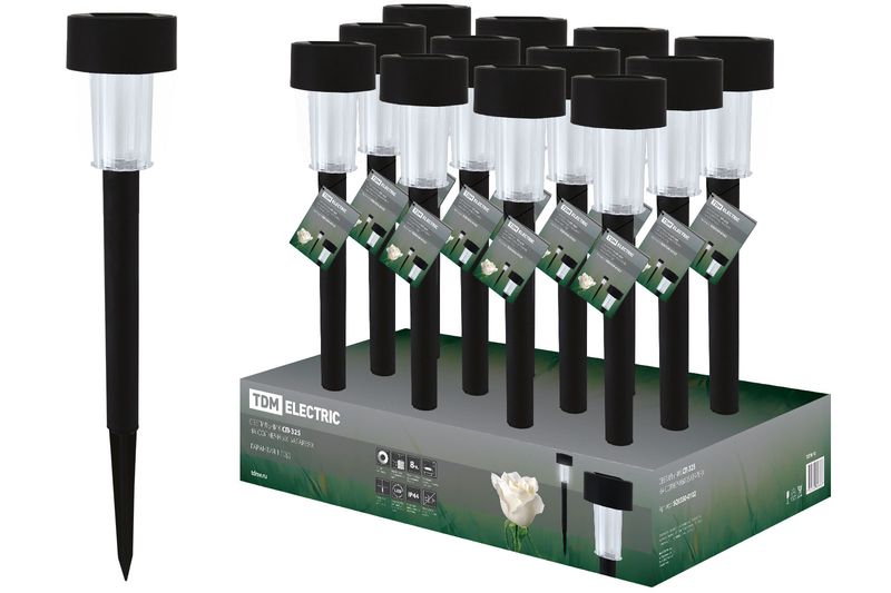 Светильник СП-325 на солнечных батареях, пластик, 4,7х25см, ДБ, TDM SQ0330-0102