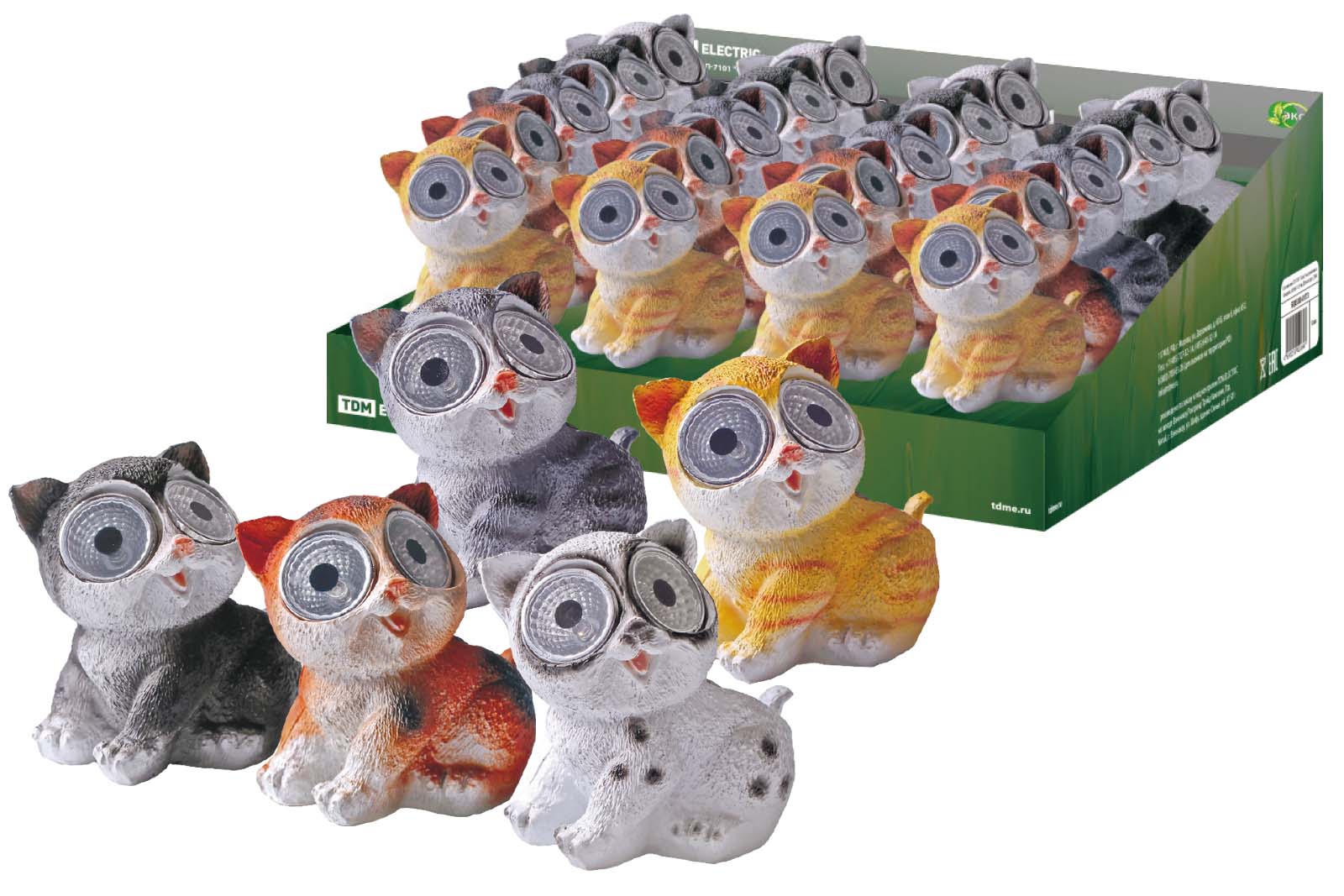 "Светильник ПП-2023 ""Барсик"" на солнечных батареях, 9x6x8,5 см, ДБ/в ассорт, TDM" SQ0330-0160